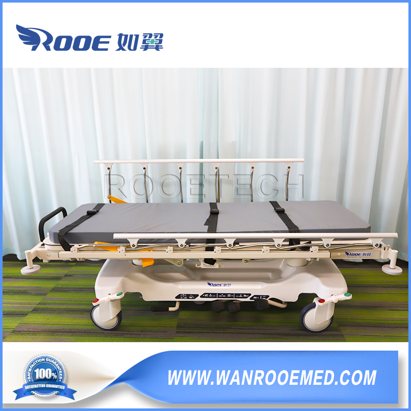 Sell Well Multi-Purpose Medical Manual Hydraulic 560~890mm Adjustable Patient Stretcher Transport Transfer Bed