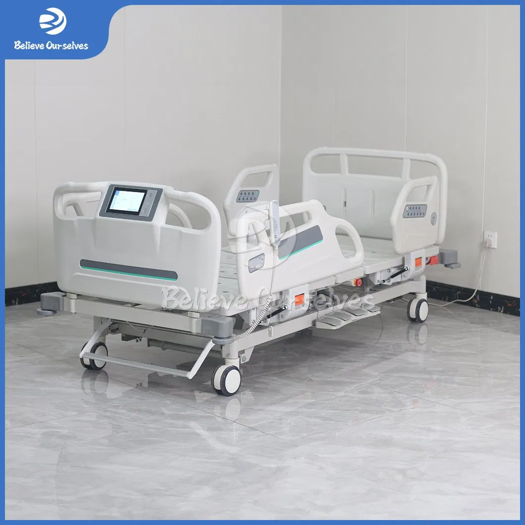 Huaren Medical Care Equipment Factory Hydraulic Patient Bed Hr-D21 Overall Lifting Function China Fully Electric Hospital Bed