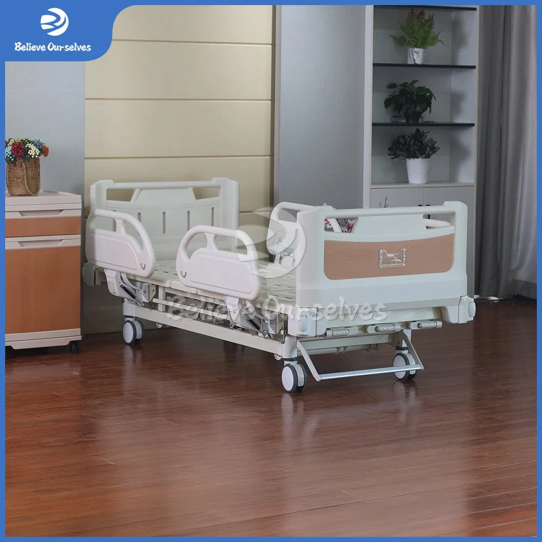 Huaren Full Hospital Furniture Factory Hydraulic Medical Bed China Hr-S02 Leg Lift Function 2 Crank Manual Multi-Function ICU Patient Bed