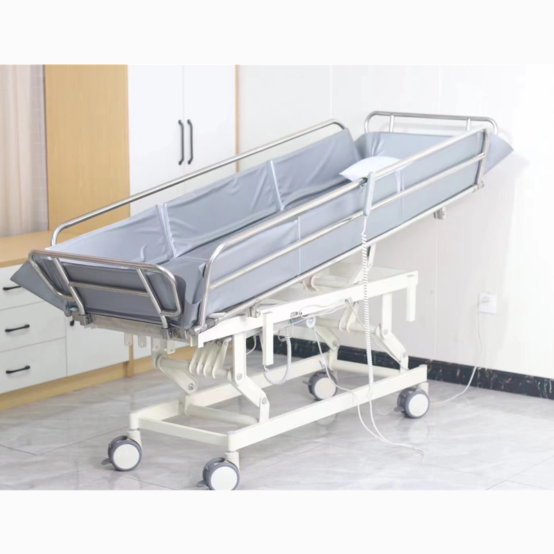 Movable Height Adjustable Hydraulic Hospital Rehabilitation Elderly Patient Shower Bath Bed