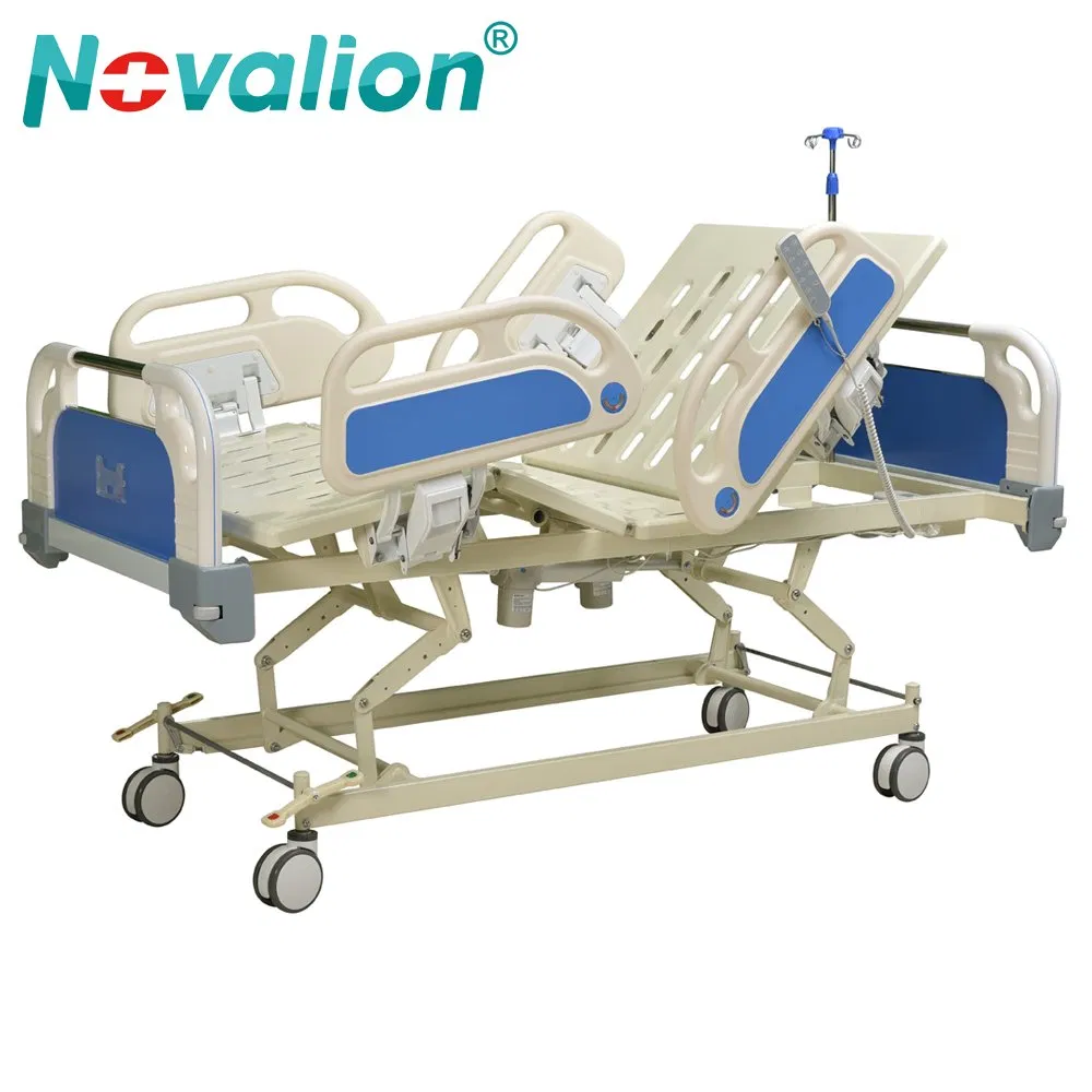 Electric 5 Functions Adjustable Medical Home Care Nursing King Size Bed on Casters with Multiple Functions Trendelenburg Hospital Furniture