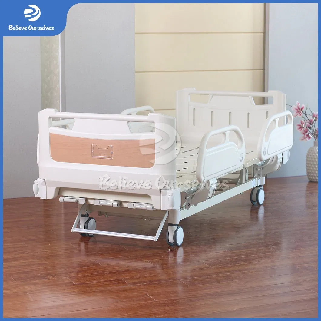 Huaren Full Hospital Furniture Factory Hydraulic Medical Bed China Hr-S02 Leg Lift Function 2 Crank Manual Multi-Function ICU Patient Bed