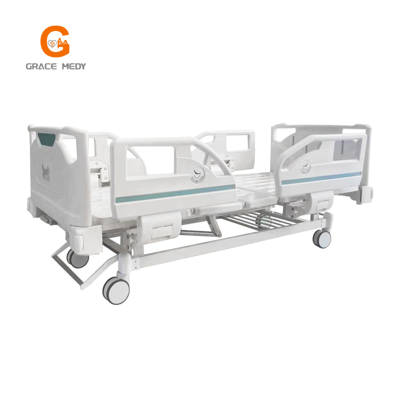 Central Control and Central Brake 2 Crank ABS ICU Hospital Ward Patient Bed with Mattress