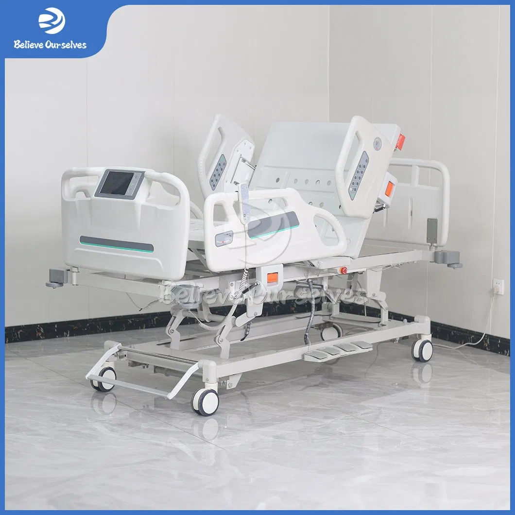 Huaren Medical Care Equipment Factory Hydraulic Patient Bed Hr-D21 Overall Lifting Function China Fully Electric Hospital Bed