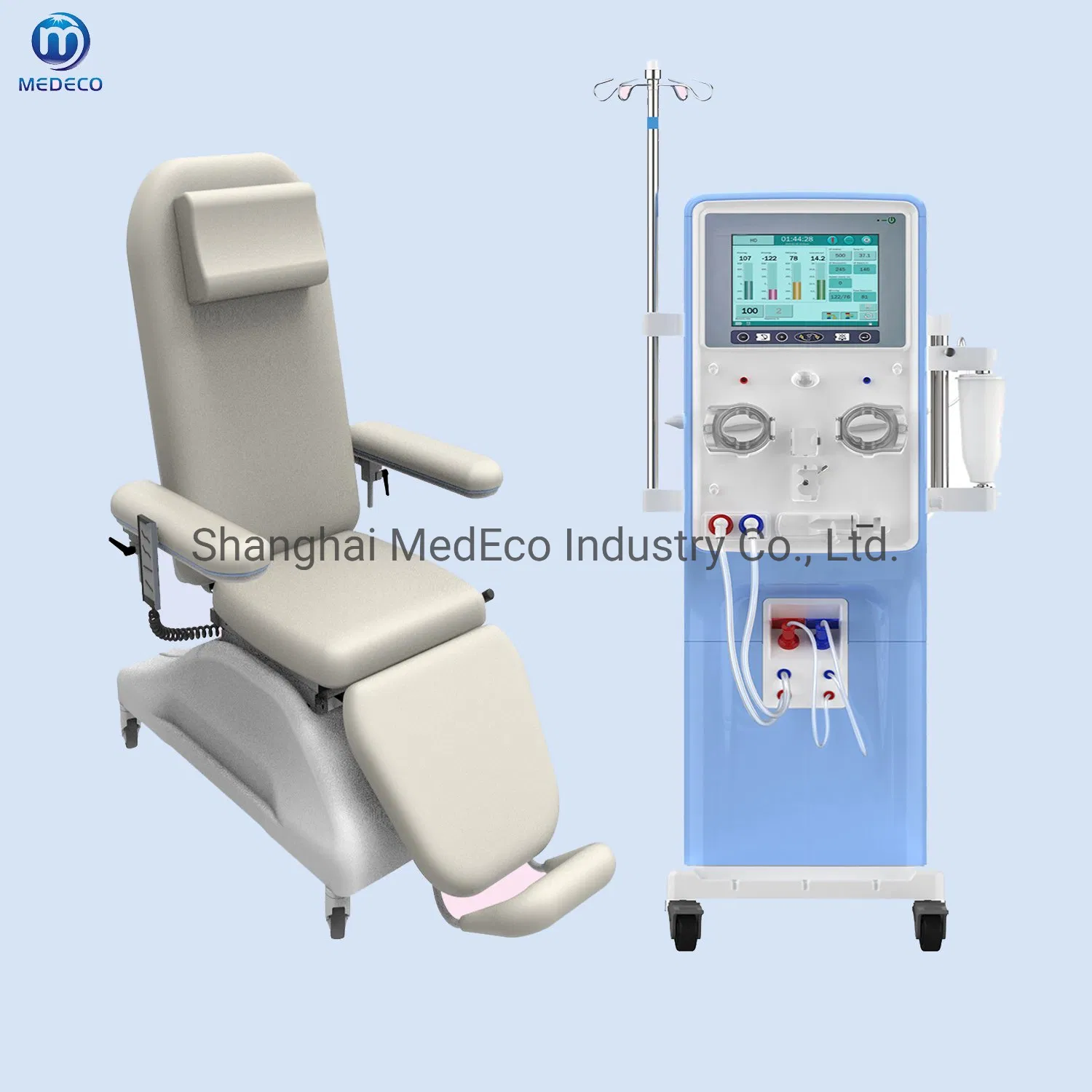 Hospital Manual Adjustable Patient Dialysis Chair Medical Hemodialysis Chair Bed with Armrest Price
