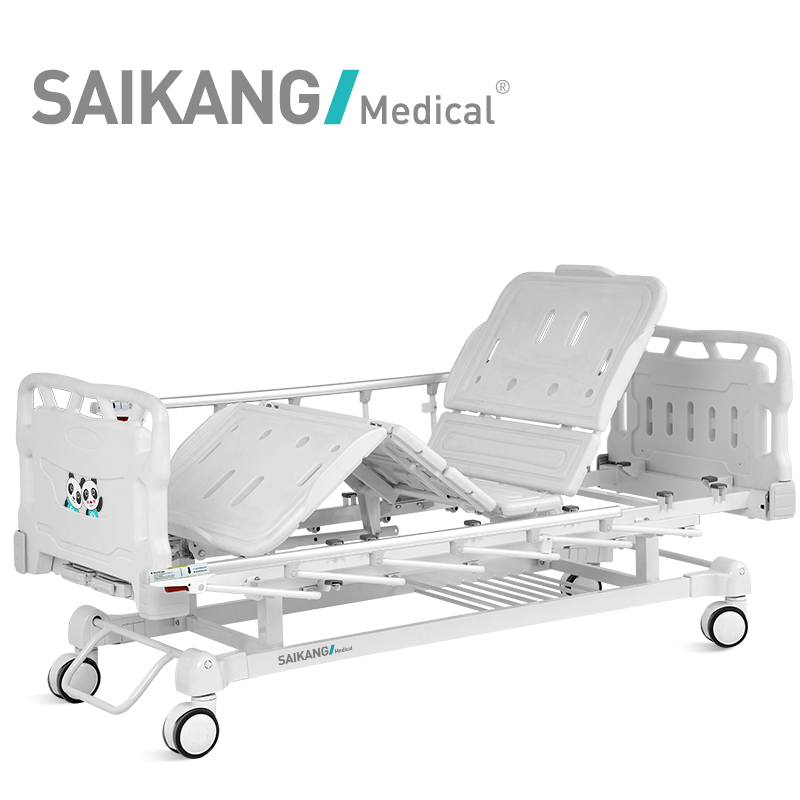 Q2w8c Saikang Movable Stainless Steel Hospital Patient 2 Function Manual Dialysis Bed
