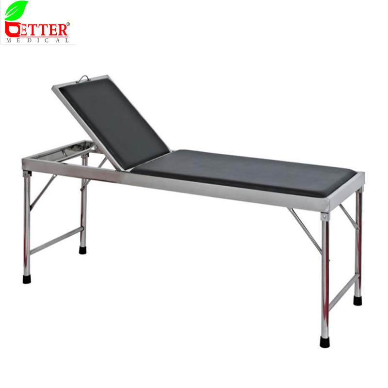 Medical Equipment 2 Sections Stainless Steel Hospital Examination Couch