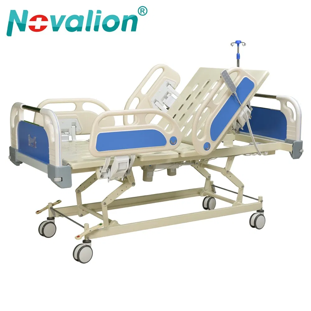Electric 5 Functions Adjustable Medical Home Care Nursing King Size Bed on Casters with Multiple Functions Trendelenburg Hospital Furniture