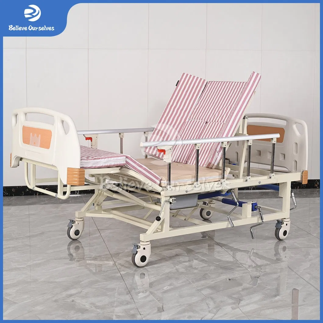 Huaren Medical Care Equipment China Manufacturers C07-1 Electric Patient Hospital Bed Ultra Low Manual Adjustable Medical Nursing Bed for Elderly with Mattress
