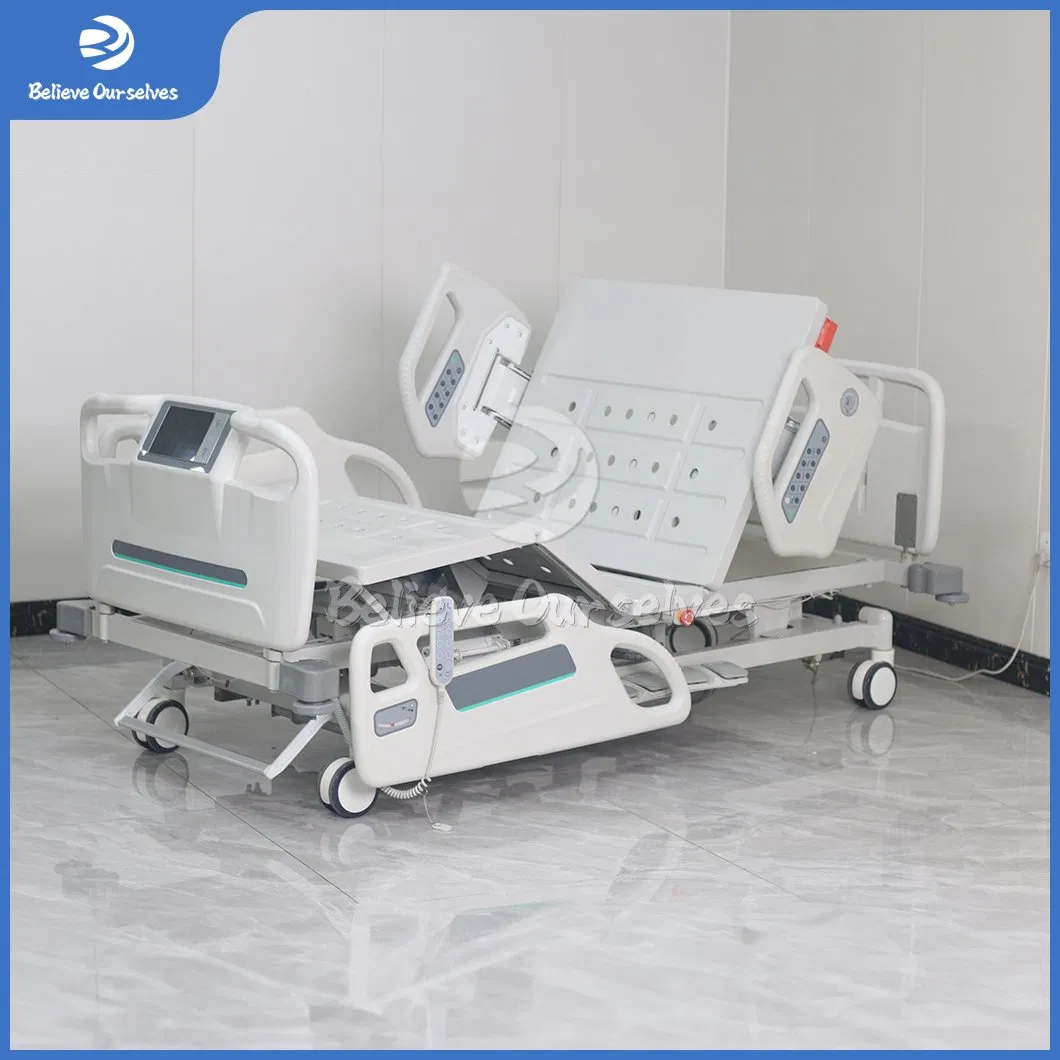 Huaren Medical Care Equipment Factory Hydraulic Patient Bed Hr-D21 Overall Lifting Function China Fully Electric Hospital Bed