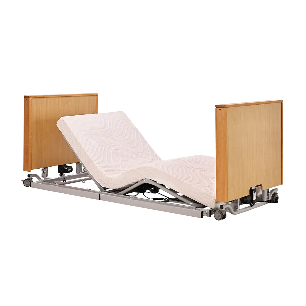 Ultra Low Electric Adjustable Wooden Hospital Bed for Elderly Care