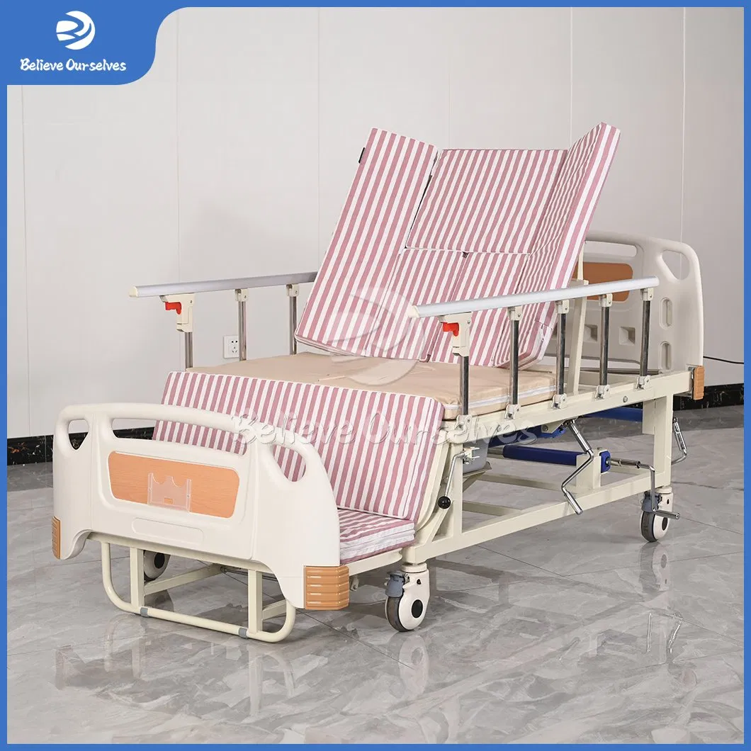 Huaren Medical Care Equipment China Manufacturers C07-1 Electric Patient Hospital Bed Ultra Low Manual Adjustable Medical Nursing Bed for Elderly with Mattress