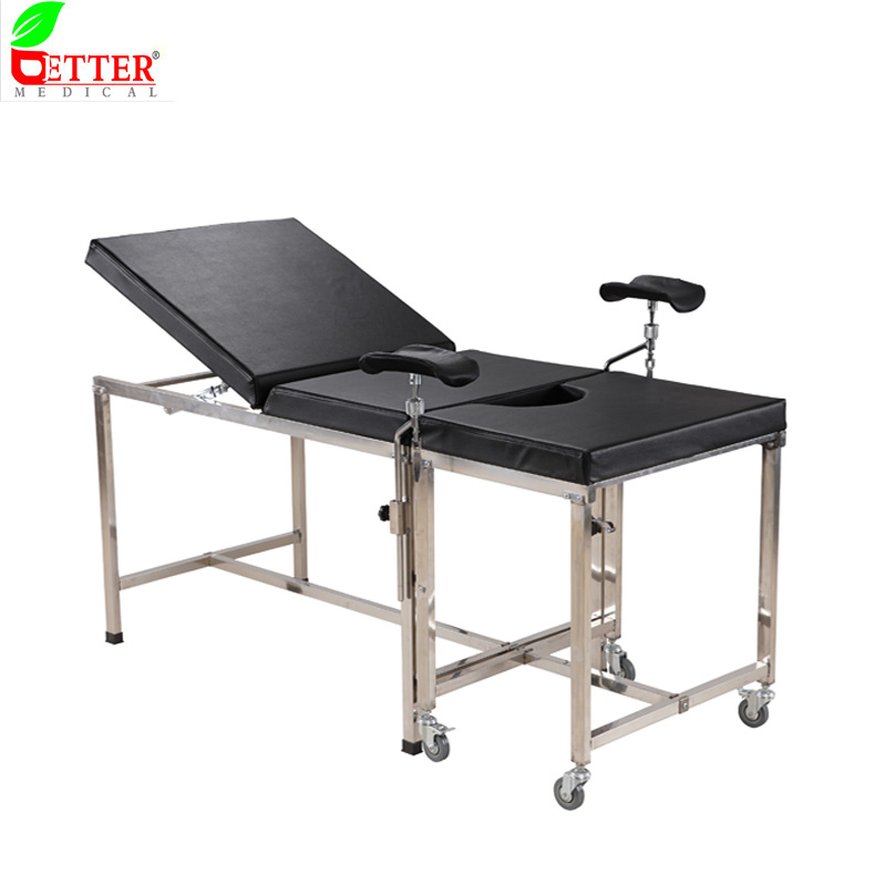 Medical Equipment 2 Sections Stainless Steel Hospital Examination Couch
