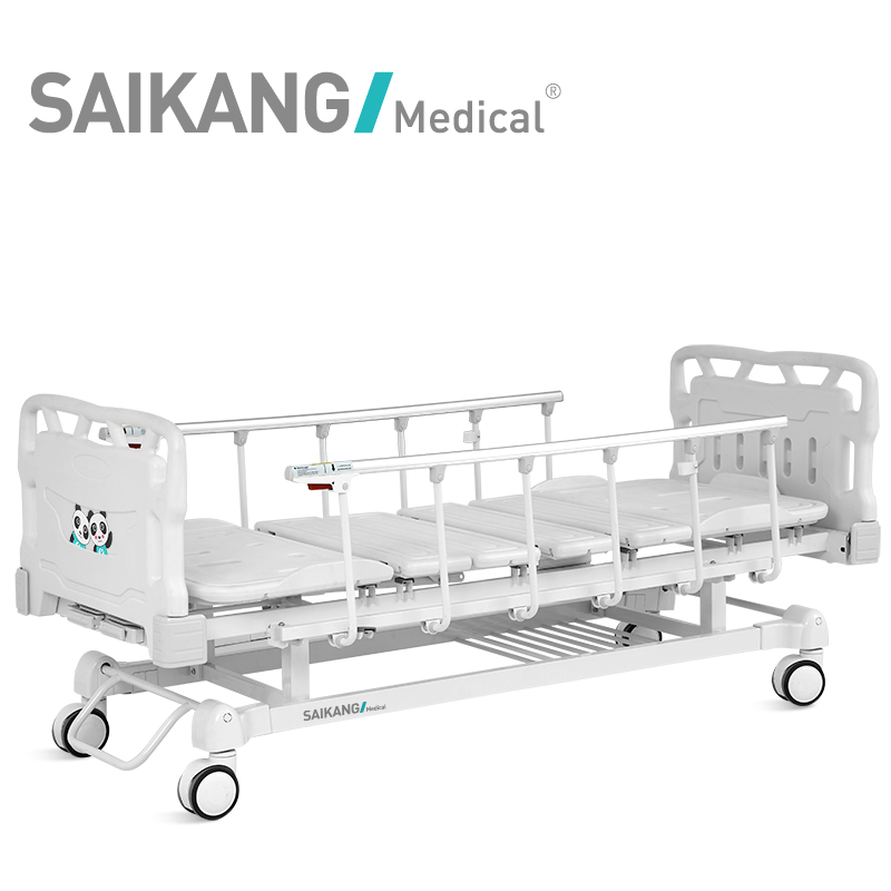 Q2w8c Saikang Movable Stainless Steel Hospital Patient 2 Function Manual Dialysis Bed