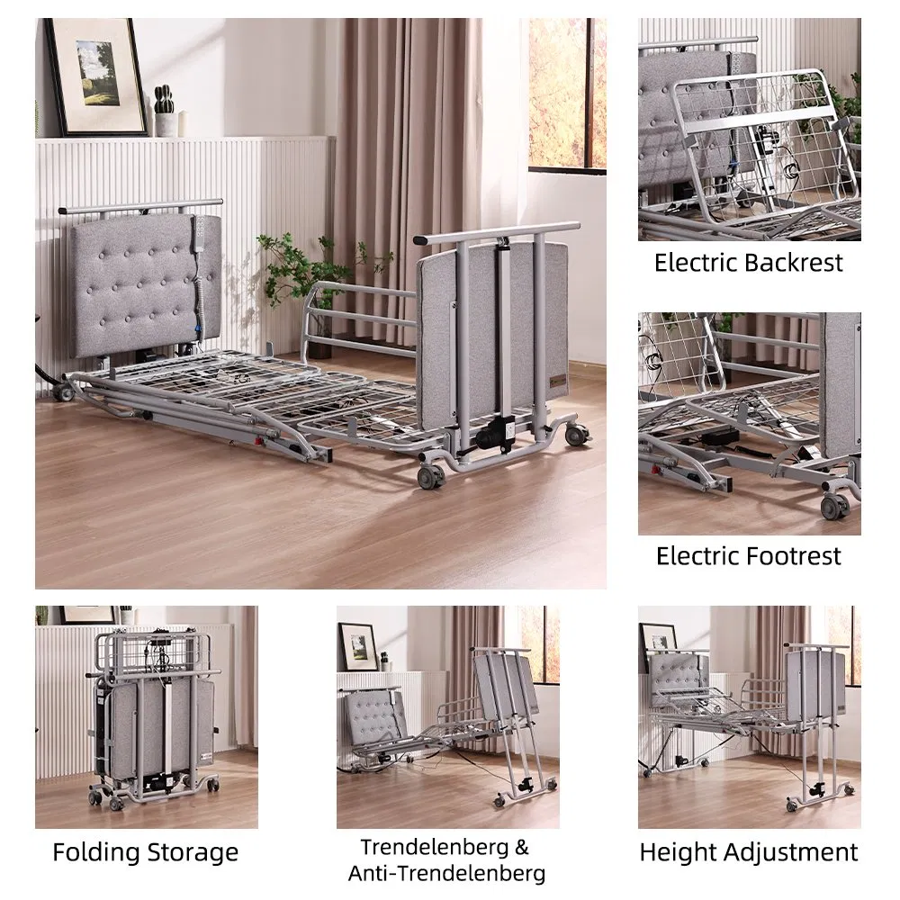 Ultra Low 67mm--640mm Nursing Home Bed for Elderly Electric Home Care Wood Hospital Bed for Rent Steel Home Care Bed