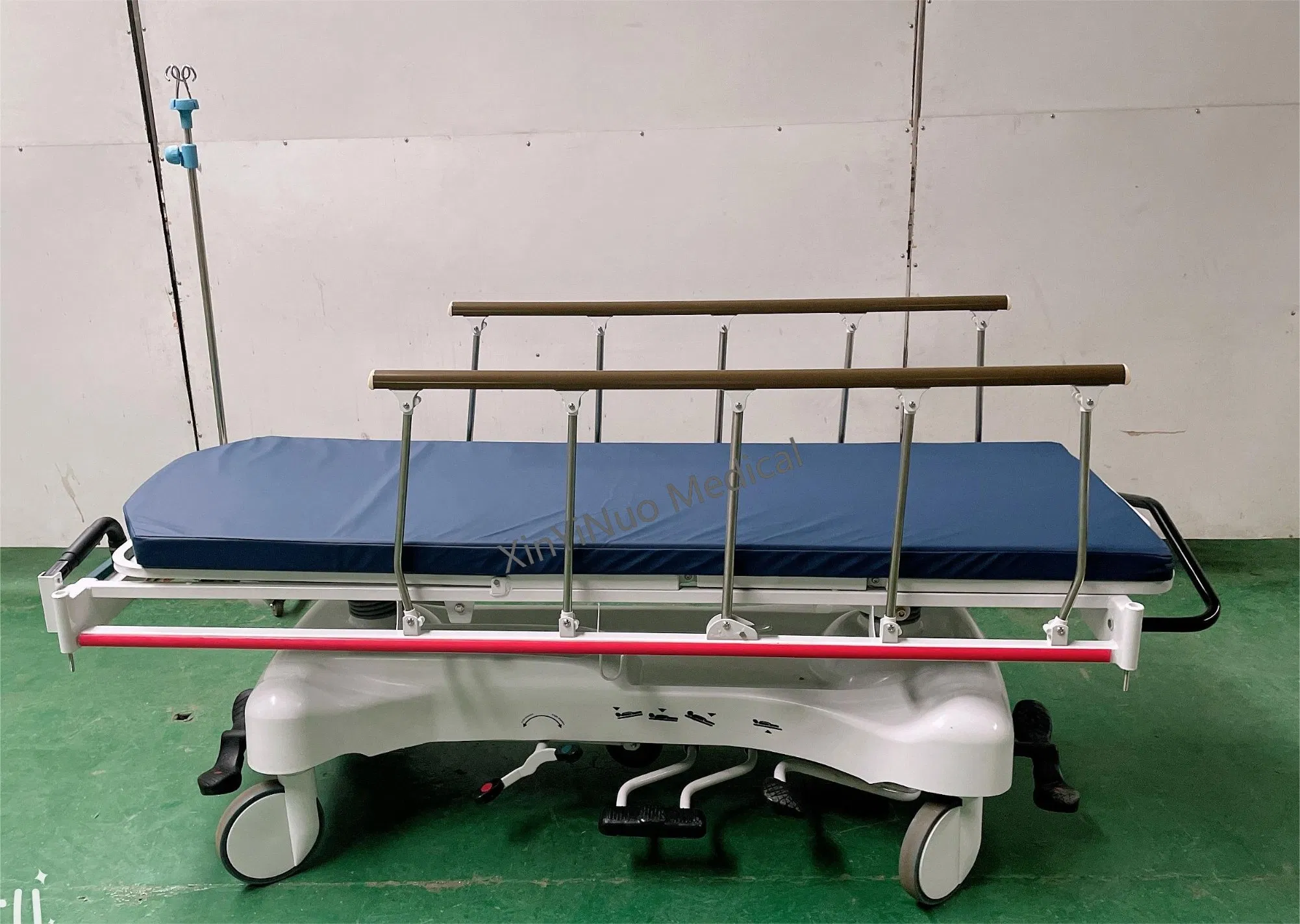 Luxury Hydraulic Hospital Plastic Transport Stretcher Trolley Medical Supply Emergency Room Beds