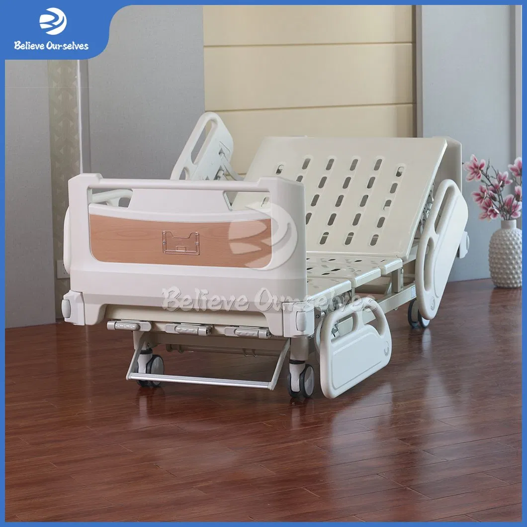 Huaren Full Hospital Furniture Factory Hydraulic Medical Bed China Hr-S02 Leg Lift Function 2 Crank Manual Multi-Function ICU Patient Bed