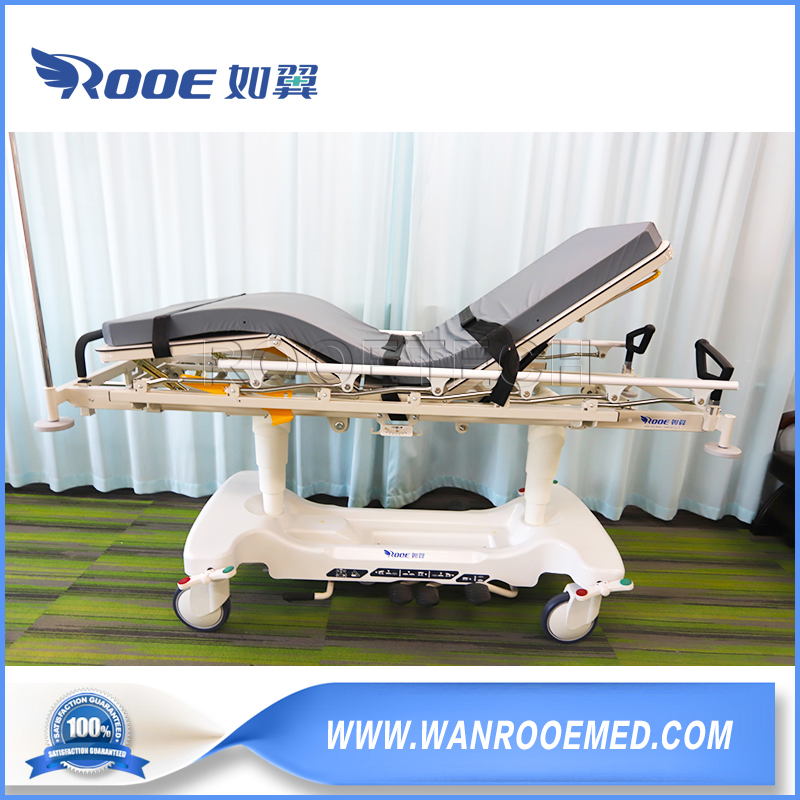 Sell Well Multi-Purpose Medical Manual Hydraulic 560~890mm Adjustable Patient Stretcher Transport Transfer Bed