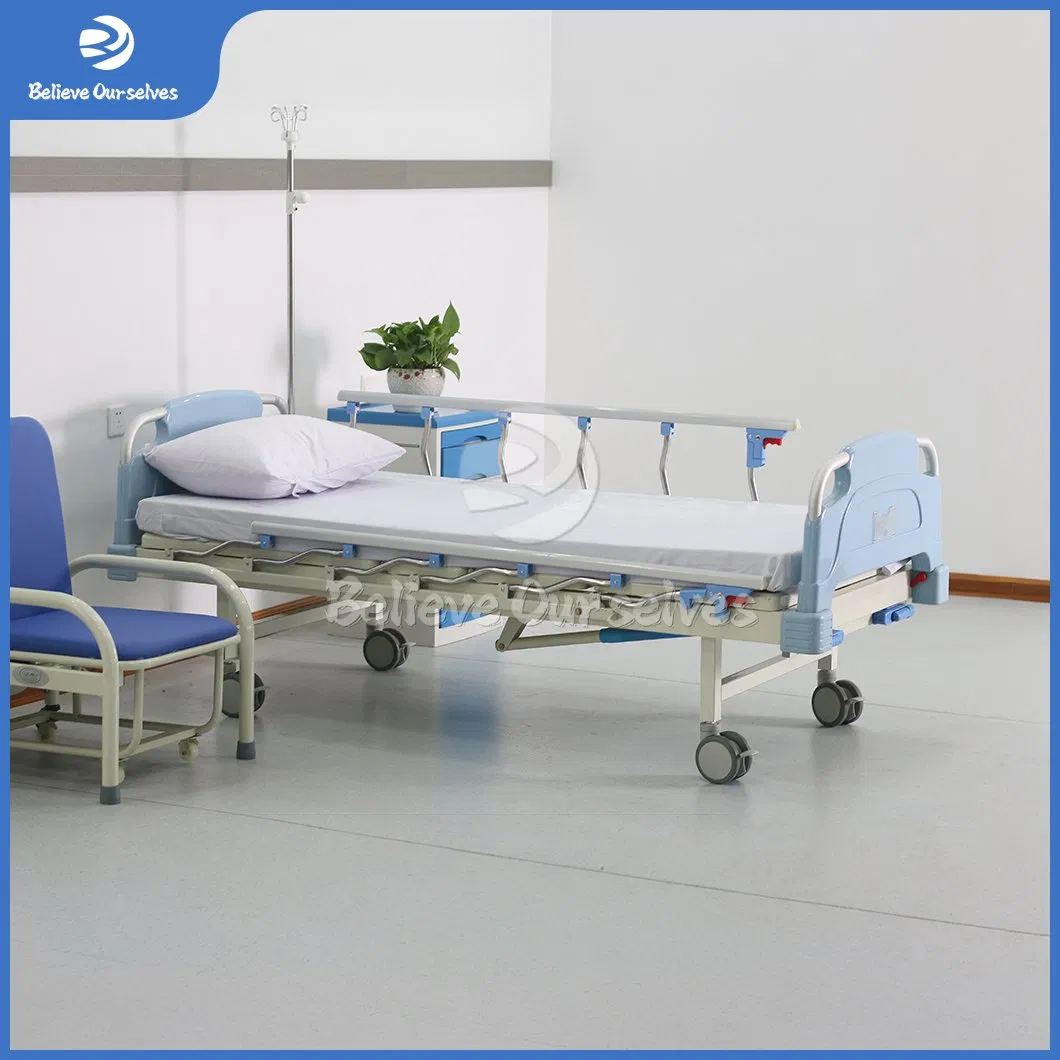 Huaren Medical Equipment Hospital Furniture Manufacturing Hydraulic Patient Bed China Hr-S14 Back Lifting Function Manual Lift Hospital Bed
