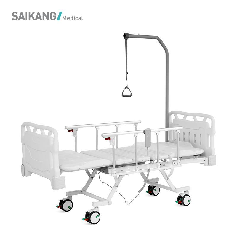 Q5K Saikang Movable Aluminium Side Rail Patient Nursing Bed 2 Function Electric Hospital Dialysis Bed