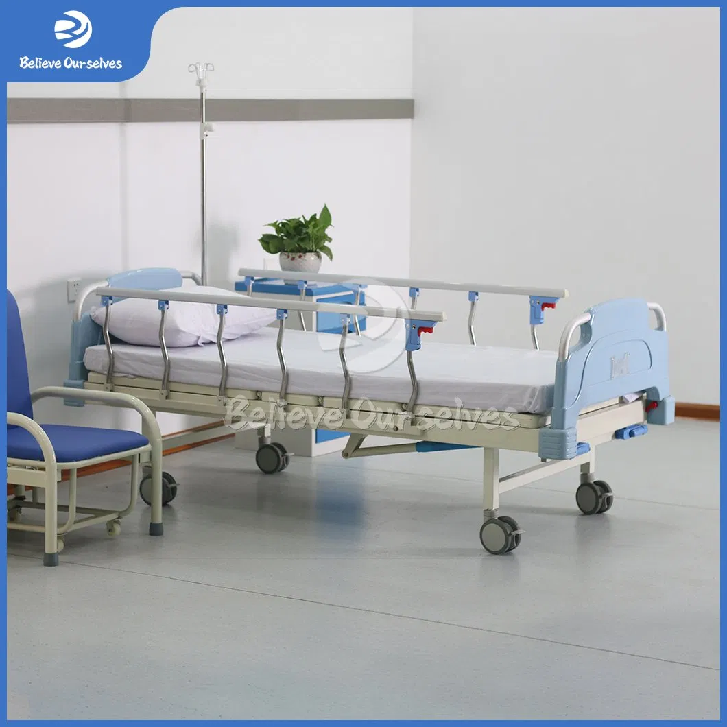 Huaren Medical Equipment Hospital Furniture Manufacturing Hydraulic Patient Bed China Hr-S14 Back Lifting Function Manual Lift Hospital Bed
