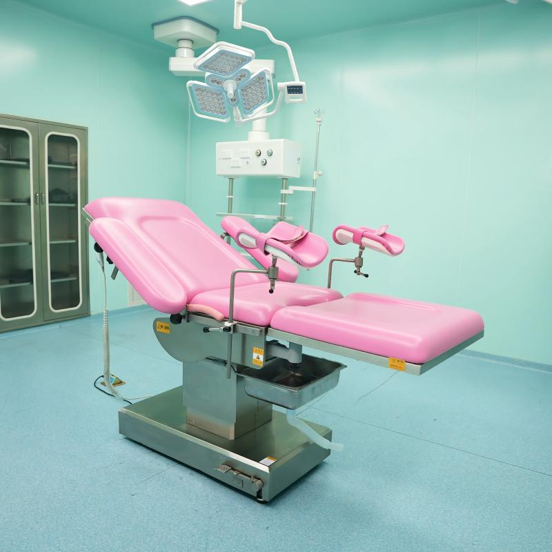Electric Medical Supplies Stainless Steel Manual Hydraulic Gynecological Exam Bed Patient Chair Maternity Delivery Bed
