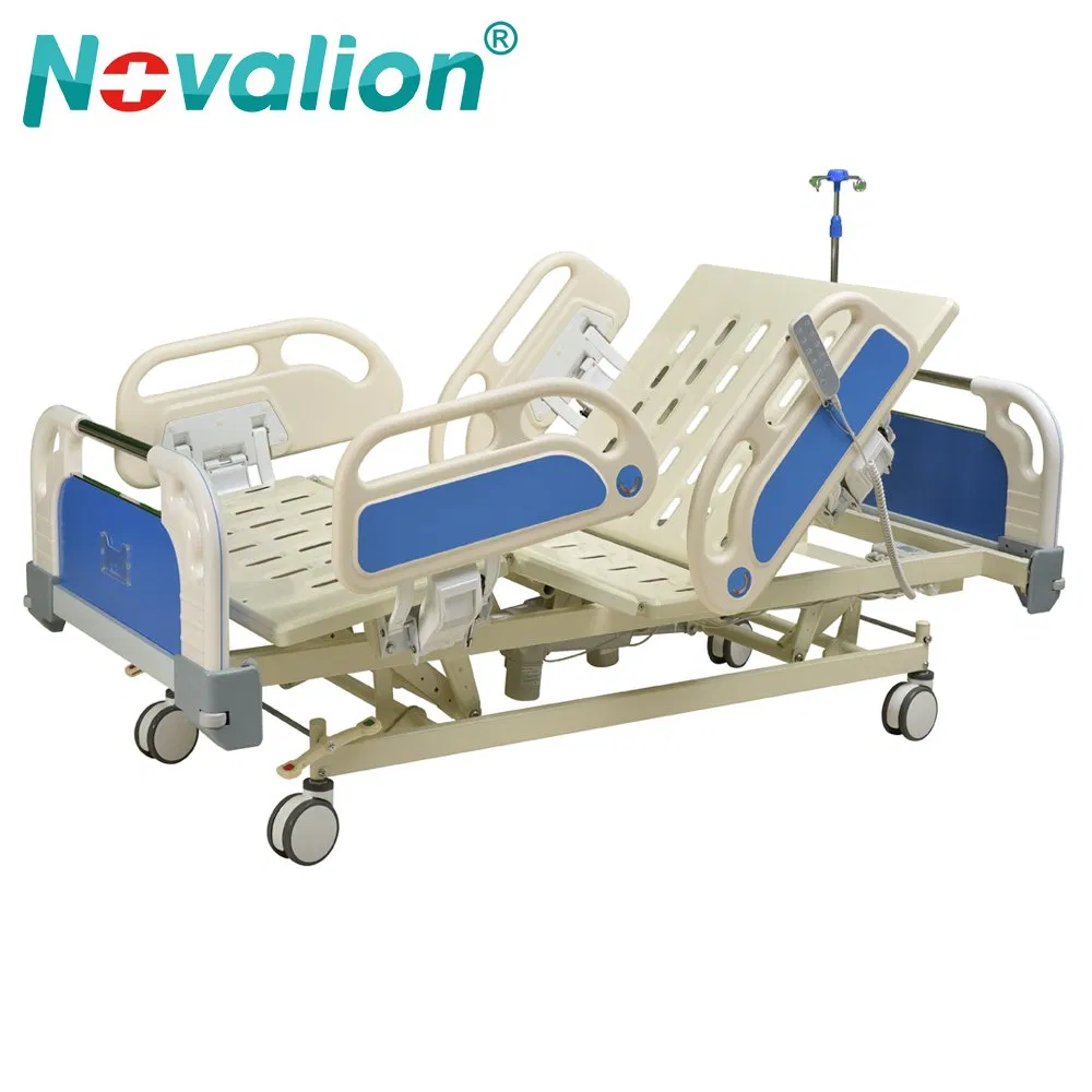 Electric 5 Functions Adjustable Medical Home Care Nursing King Size Bed on Casters with Multiple Functions Trendelenburg Hospital Furniture