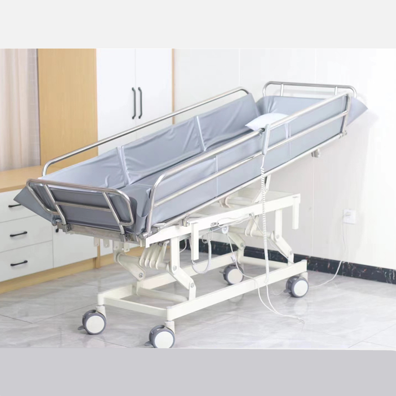 Movable Height Adjustable Hydraulic Hospital Rehabilitation Elderly Patient Shower Bath Bed