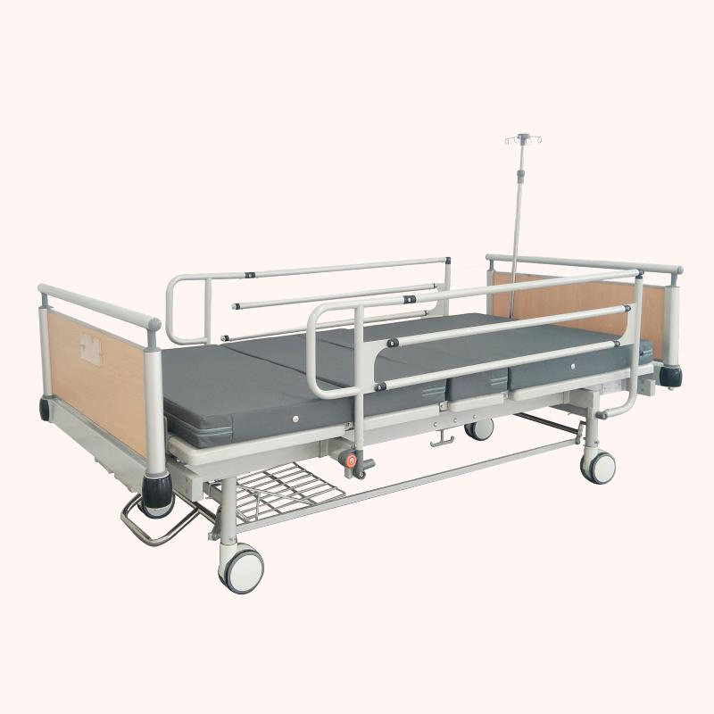 Medical Bariatric Disabled Patient Ward Room Manual Hospital Bed with IV Stand