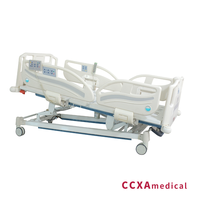 5 Function Electric Medical CPR Funtion Patient Care ABS Guardrails Hospital Bed