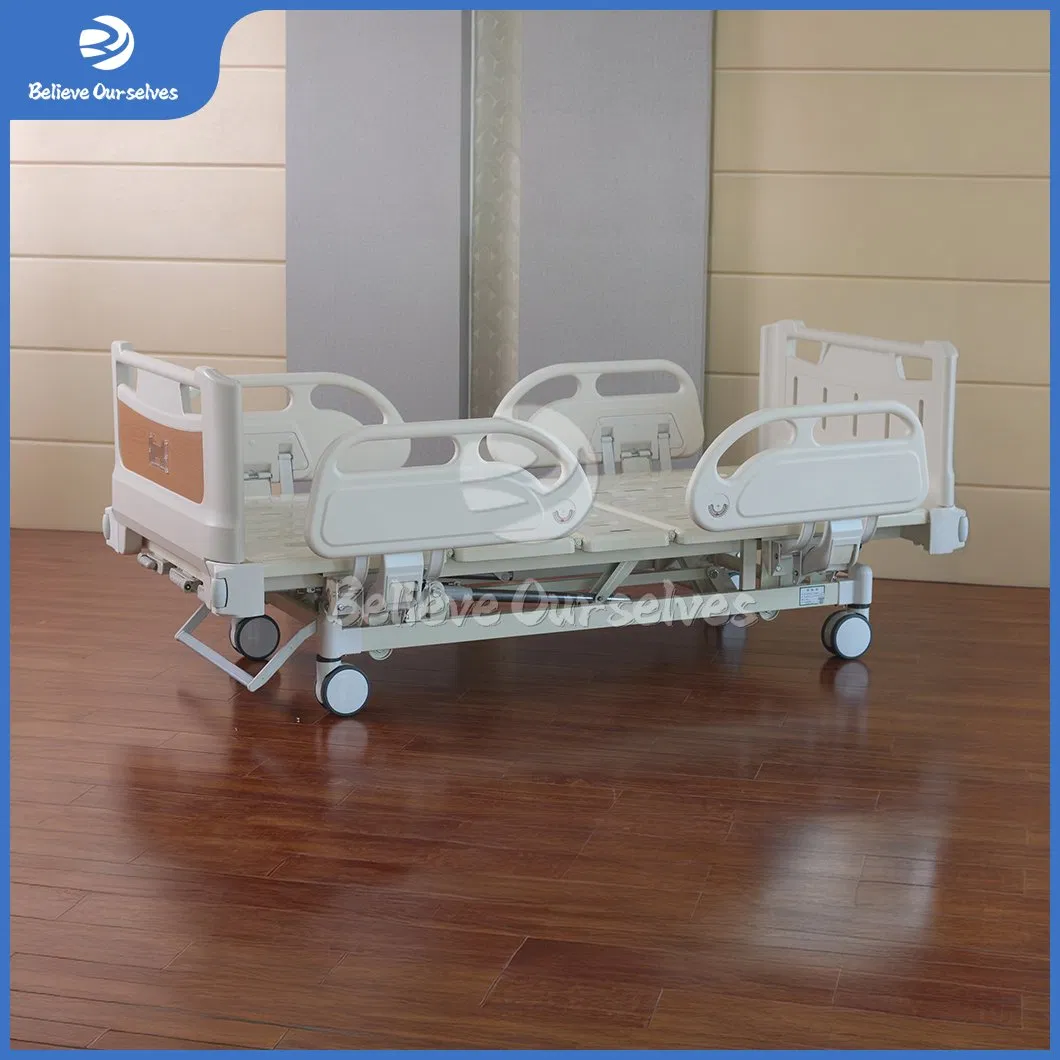 Huaren Hospital Furniture Supplies Wholesaler Hydraulic Patient Bed China Hr-S02 Multifunction 2 Crank Hospital Beds