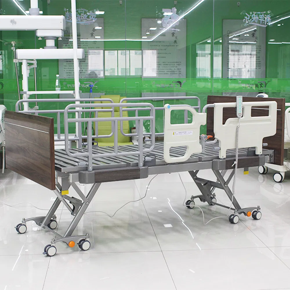 5-Function Electric Hospital Bed with Ultra-Low Height Safety Feature