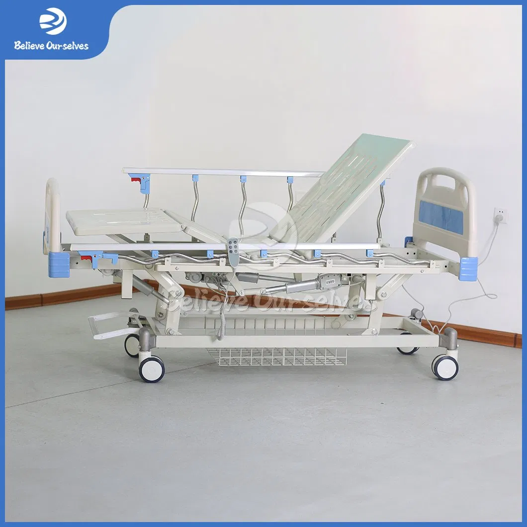Huaren Hospital Furniture Patient Bed Manufacturing Hydraulic Medical Bed China Hr-D13 Three Function Rotating Hospital Bed