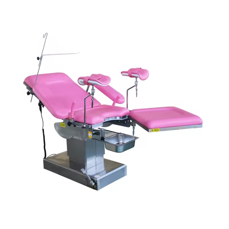 Electric Medical Supplies Stainless Steel Manual Hydraulic Gynecological Exam Bed Patient Chair Maternity Delivery Bed