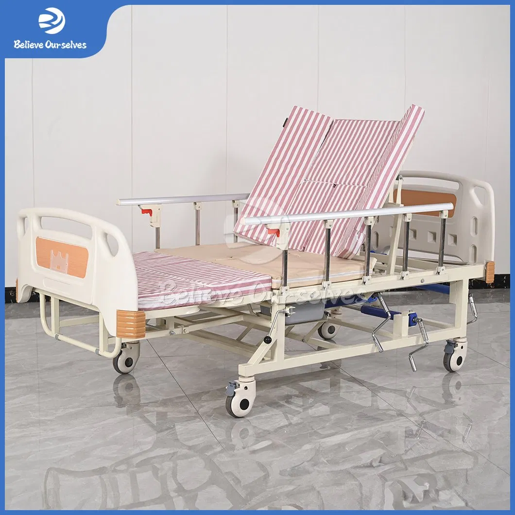 Huaren Medical Care Equipment China Manufacturers C07-1 Electric Patient Hospital Bed Ultra Low Manual Adjustable Medical Nursing Bed for Elderly with Mattress