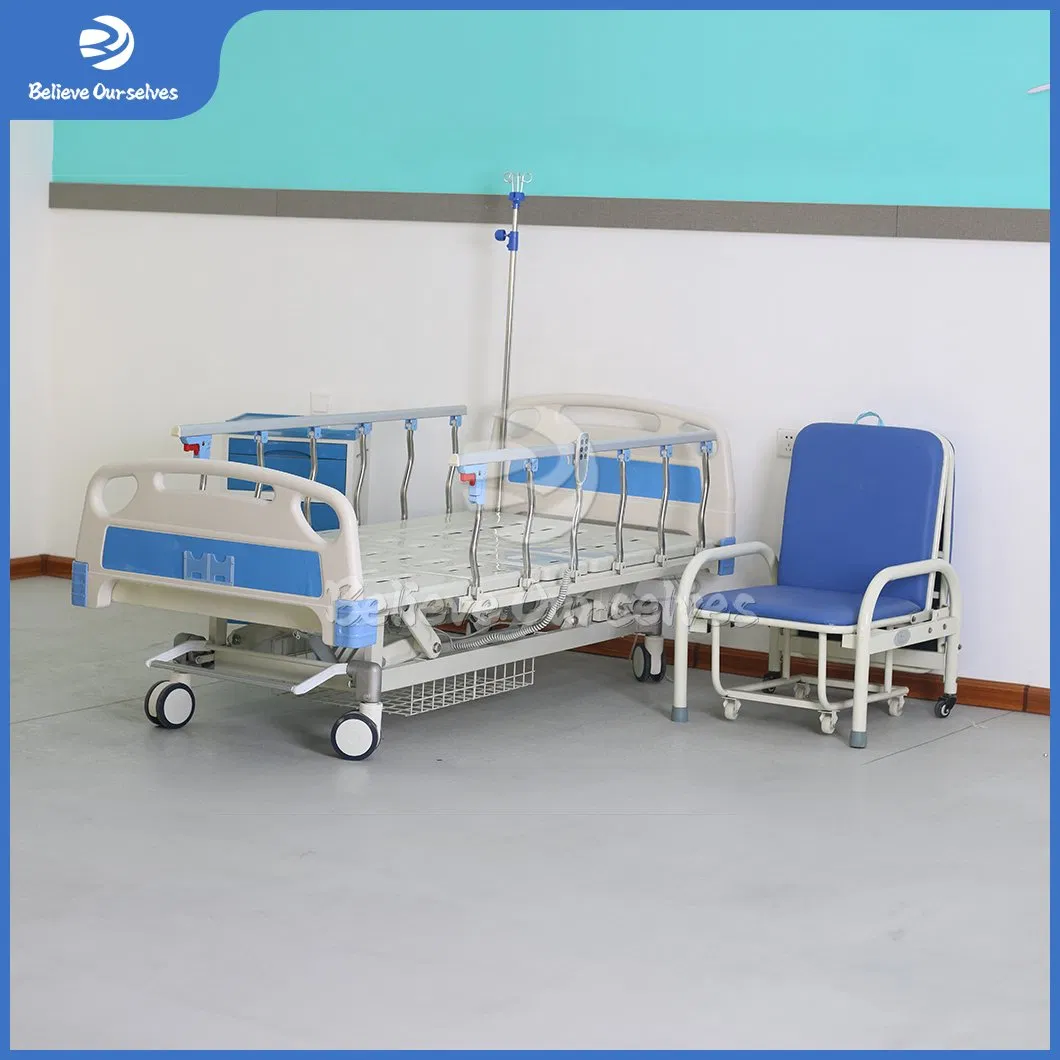 Huaren Hospital Furniture Patient Bed Manufacturing Hydraulic Medical Bed China Hr-D13 Three Function Rotating Hospital Bed
