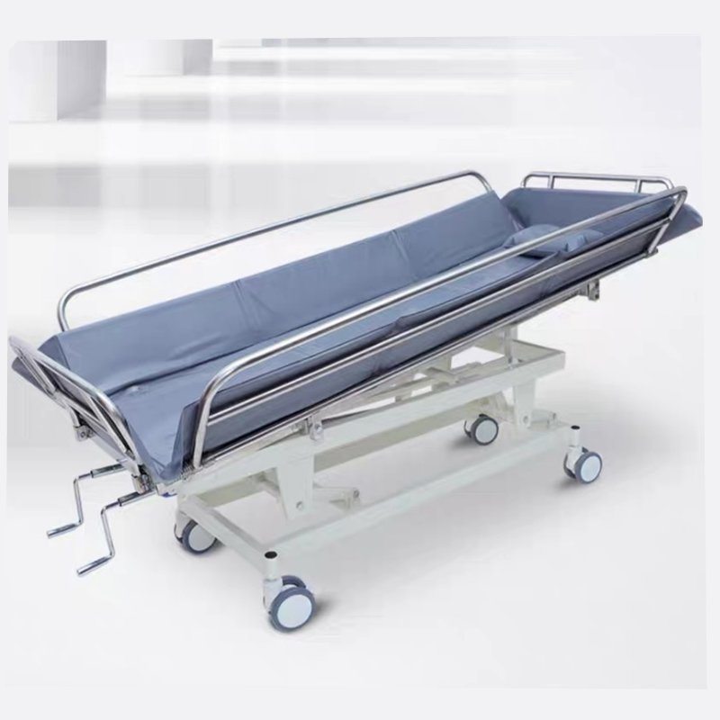 Movable Height Adjustable Hydraulic Hospital Rehabilitation Elderly Patient Shower Bath Bed