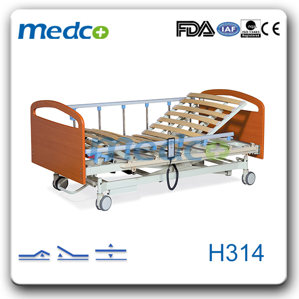 Ultra Low Wooden Three Function Hospital Electric Household Bed