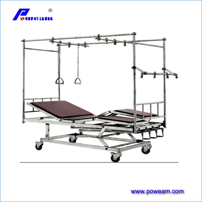ICU Room Patient Care Hydraulic 3 Crank Manual Hospital Bed