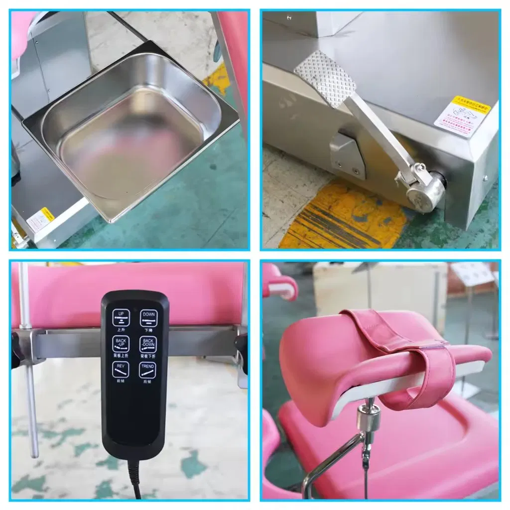 Electric Medical Supplies Stainless Steel Manual Hydraulic Gynecological Exam Bed Patient Chair Maternity Delivery Bed
