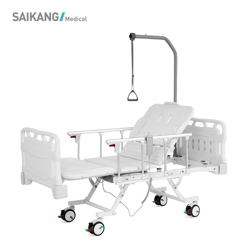 Q5K Saikang Movable Aluminium Side Rail Patient Nursing Bed 2 Function Electric Hospital Dialysis Bed