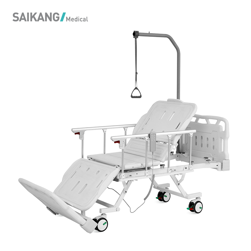 Q5K Saikang Movable Aluminium Side Rail Patient Nursing Bed 2 Function Electric Hospital Dialysis Bed