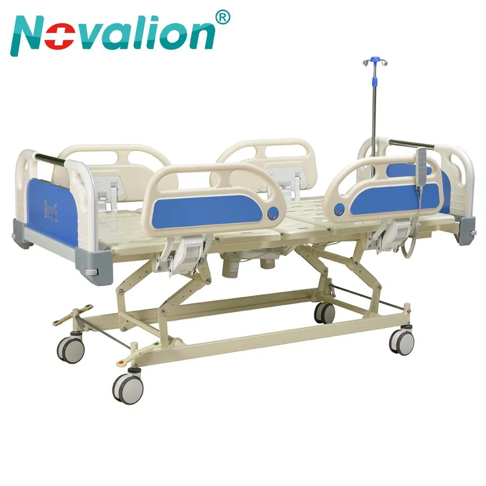 Electric 5 Functions Adjustable Medical Home Care Nursing King Size Bed on Casters with Multiple Functions Trendelenburg Hospital Furniture