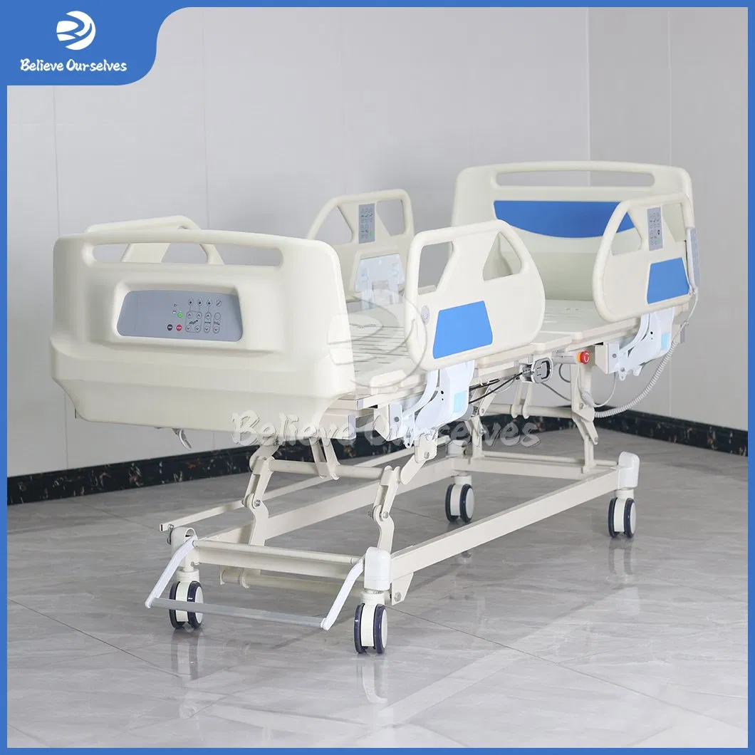 Huaren Adjustable Medical Furniture Suppliers Hydraulic Patient Bed China Hr-D06 Overall Lifting Function Smart Hospitall Bed