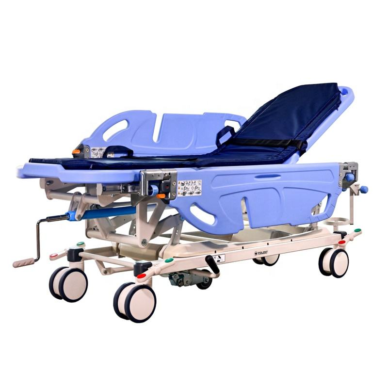 Hospital Patient Aluminum Alloy Transport Stretcher Transfer Bed Hospital Bed