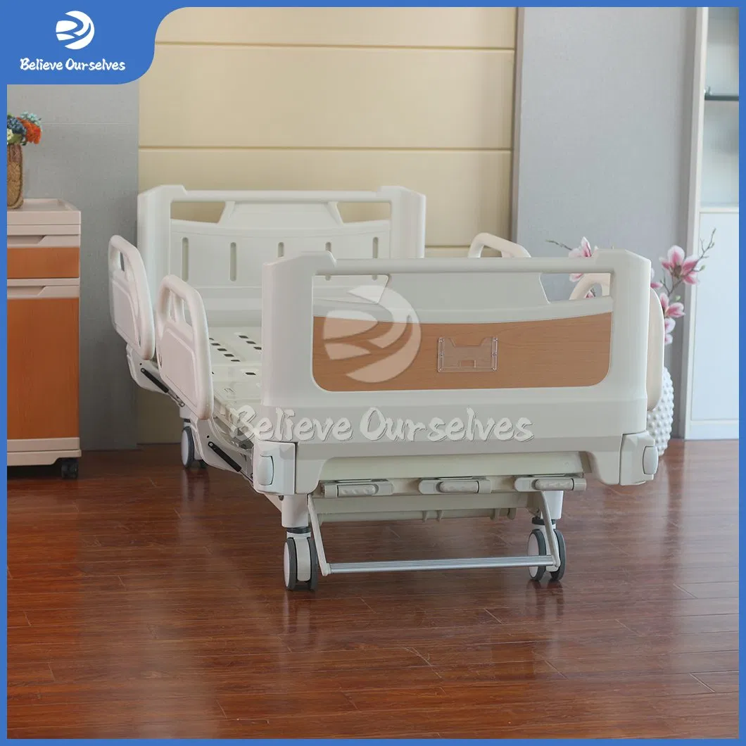 Huaren Hospital Furniture Supplies Wholesaler Hydraulic Patient Bed China Hr-S02 Multifunction 2 Crank Hospital Beds