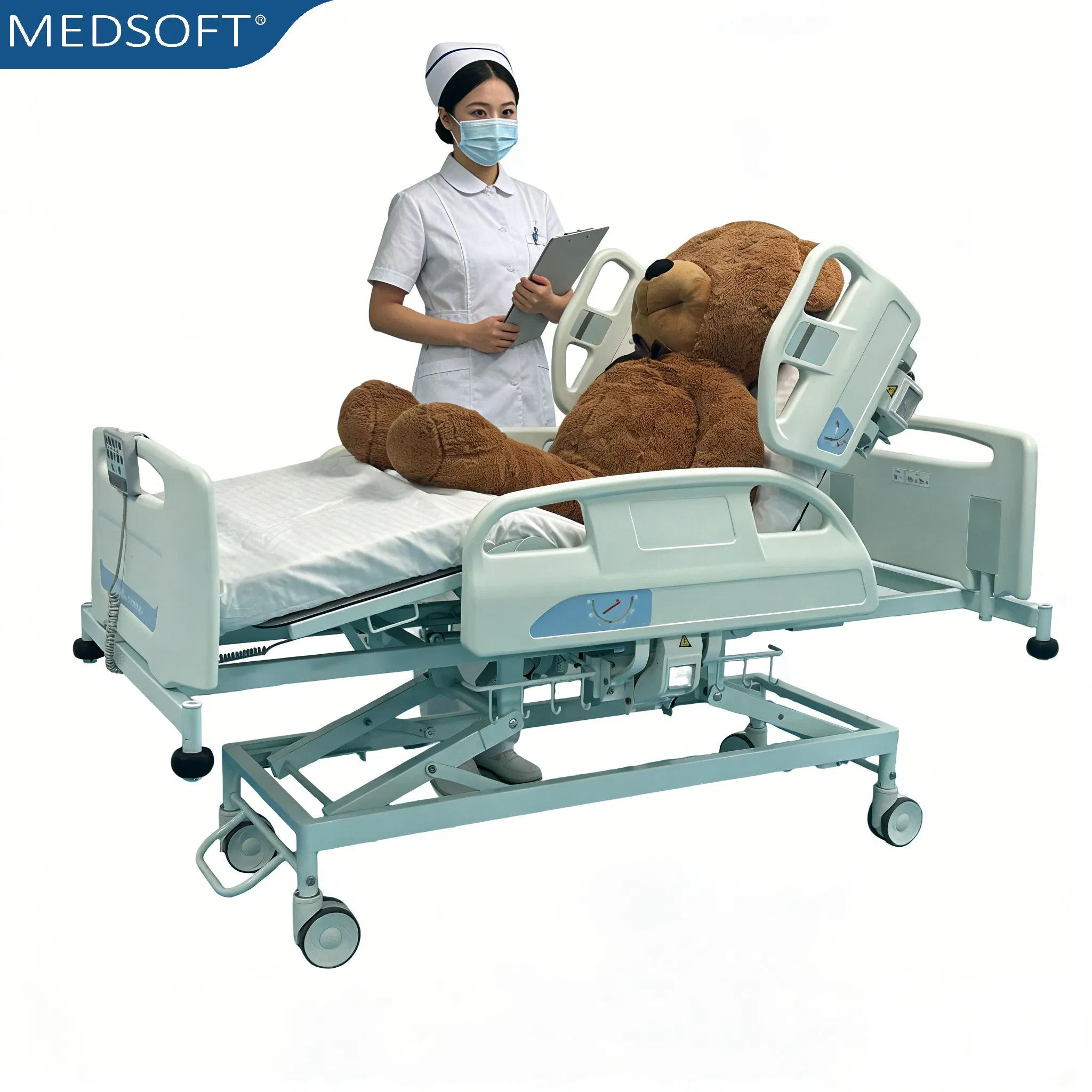iBed 1A Hospital Furniture, Five Functions ICU Adjustable Electric Nursing Hospital Bed with Ce&amp; ISO