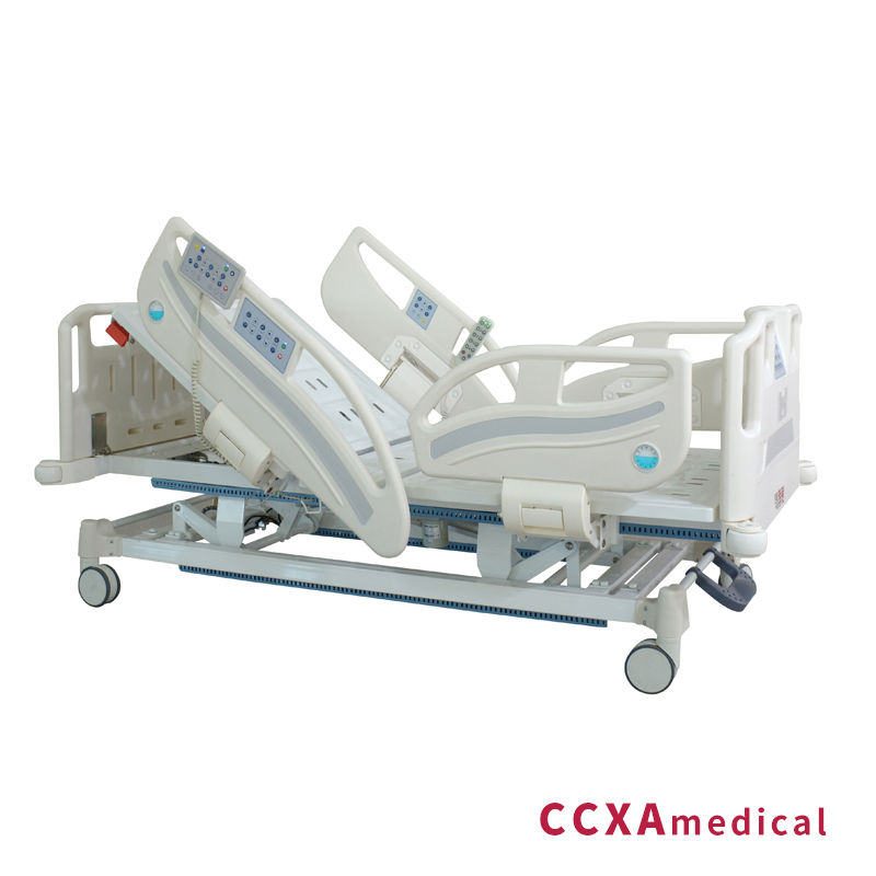 5 Function Electric Medical CPR Funtion Patient Care ABS Guardrails Hospital Bed