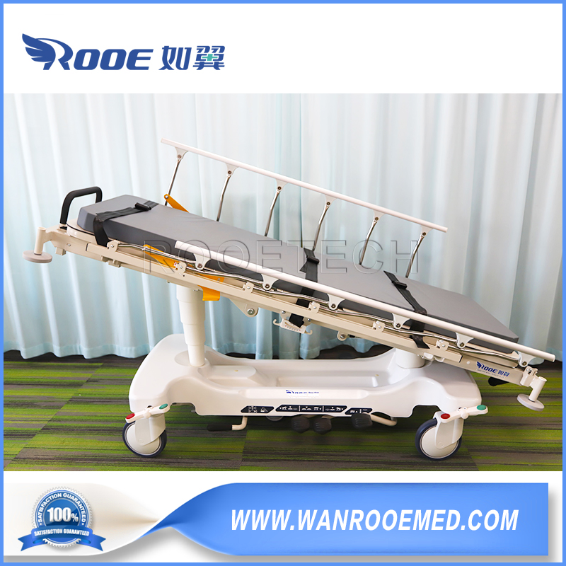 Sell Well Multi-Purpose Medical Manual Hydraulic 560~890mm Adjustable Patient Stretcher Transport Transfer Bed