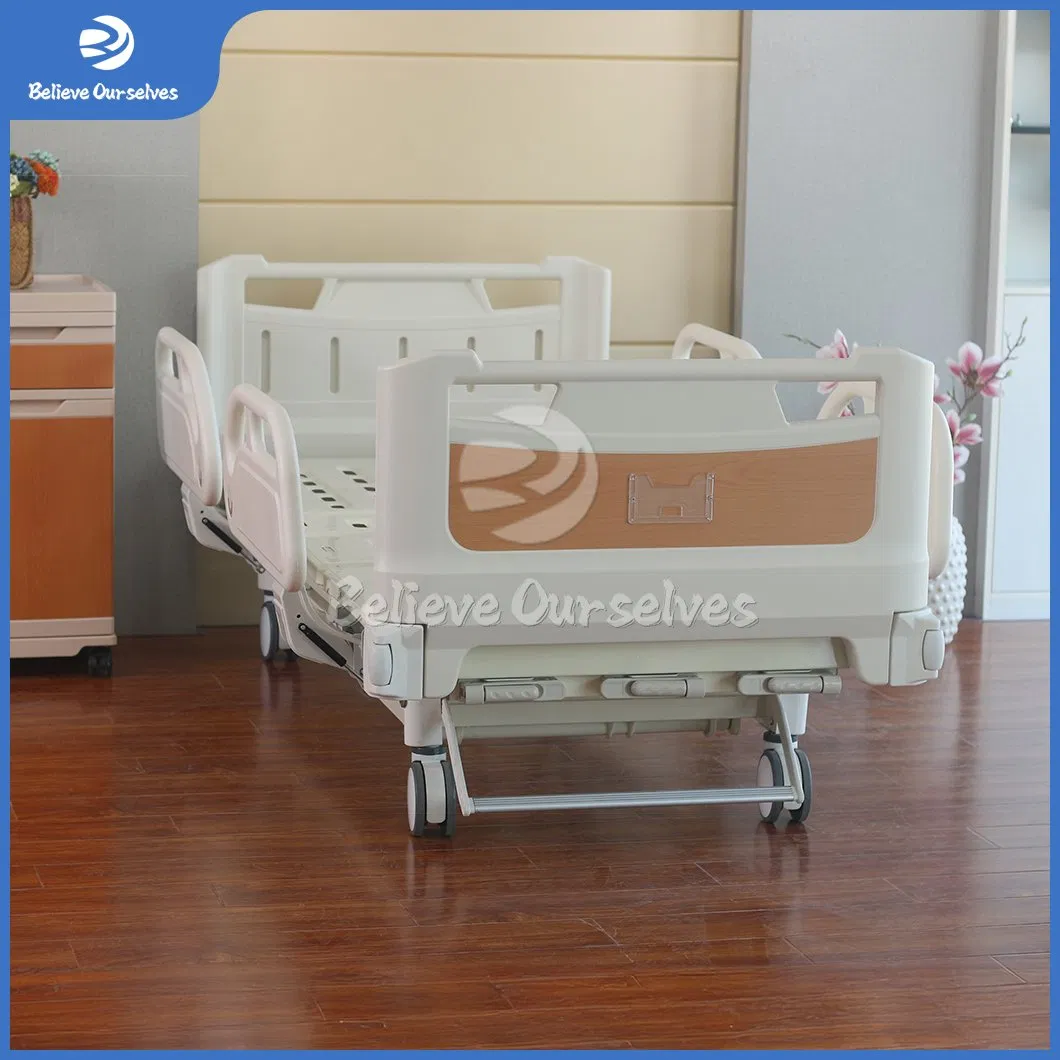 Huaren Full Hospital Furniture Factory Hydraulic Medical Bed China Hr-S02 Leg Lift Function 2 Crank Manual Multi-Function ICU Patient Bed